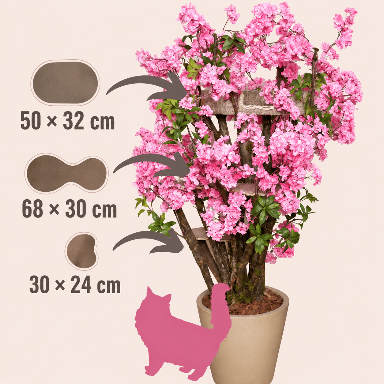 Sakura 1.60m Luxury Cat Tree – Japanese Cherry Blossom Cat Furniture